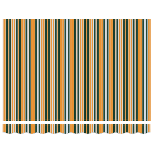 Auvent Rétractable Manuel  Vert Et Jaune 350x250 Cm