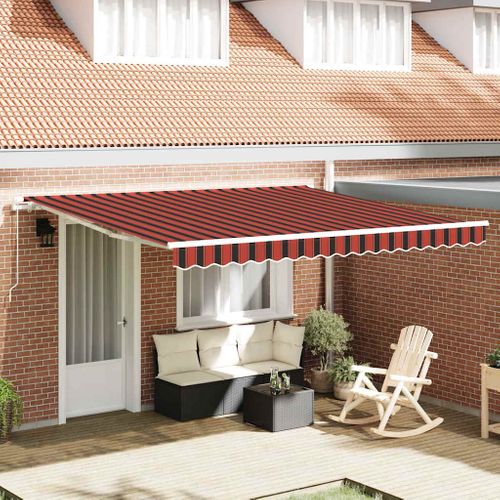 Auvent Rétractable Orange Et Marron 400 × 300 Cm Polyester