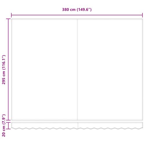 Auvent Rétractable Vert Et Jaune 400 ×300 Cm Tissu Et Métal
