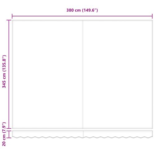 Auvent Rétractable Multicolore 400 × 350 Cm Polyester