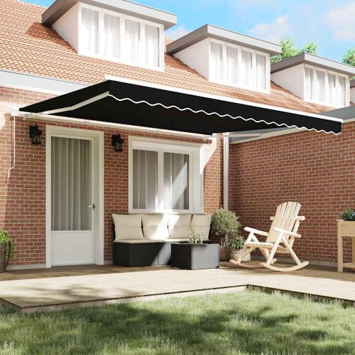 Auvent Rétractable Noir 400 × 350 Cm Polyester
