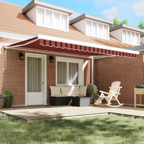 Auvent Rétractable Orange Et Marron 450 × 300 Cm Tissu, Métal