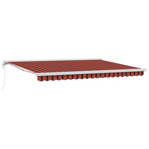 Auvent Rétractable Orange Et Marron 450 × 300 Cm Tissu, Métal