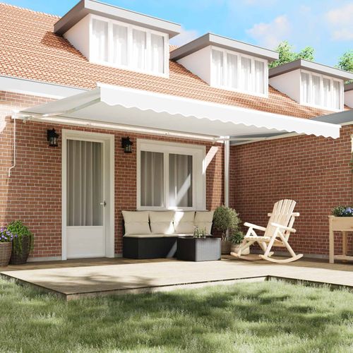 Auvent Blanc 4,5 × 3 M Polyester Et Métal