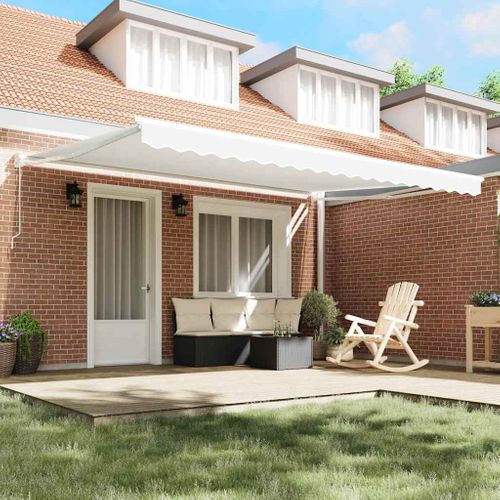 Auvent Blanc 4,5 × 3 M Polyester Et Métal