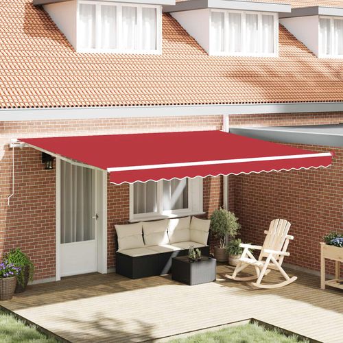 Auvent Rouge 4,5 × 3 M Polyester Et Métal