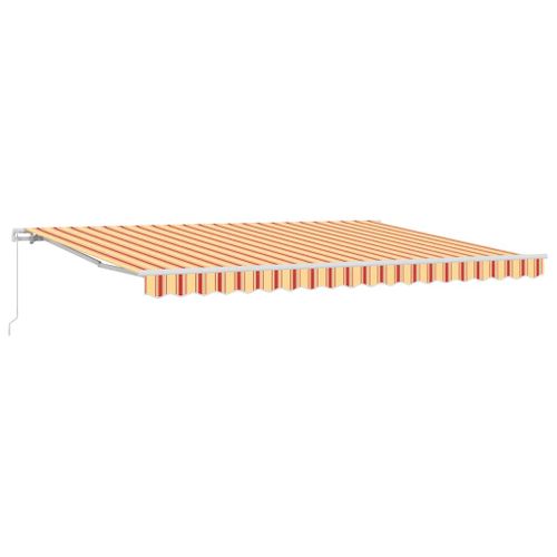 Auvent Rayé Jaune Et Orange 4,5 × 3,5 M Polyester Et Métal