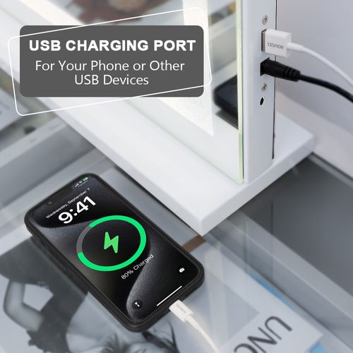 Miroir De Maquillage Hollywood Bluetooth Avec Bande Lumineuse En Cristal 100x80 Cm