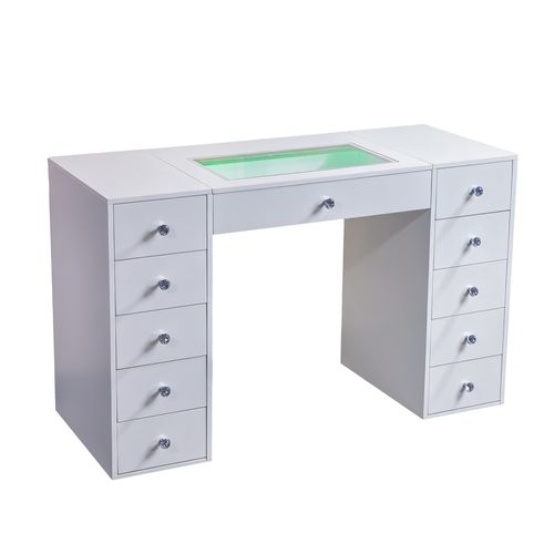 Coiffeuse Avec Éclairage LED Rvb 11 Tiroirs - 130 X 55 X 81 Cm