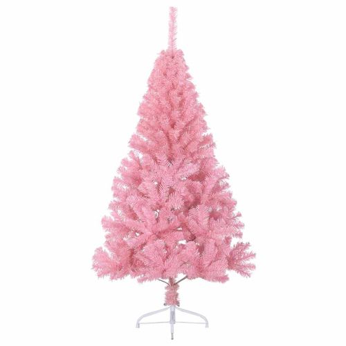 Sapin De Noël Artificiel Pré-éclairé Rose 180 Cm Pvc