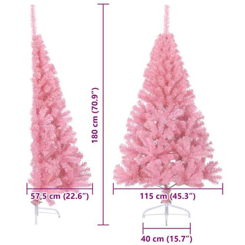 Sapin De Noël Artificiel Pré-éclairé Rose 180 Cm Pvc