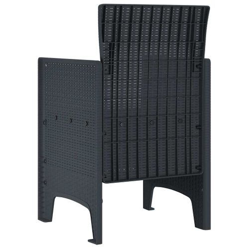 Chaise De Jardin 2 Pièces Anthracite 53 X 49 X 85 Cm Pp