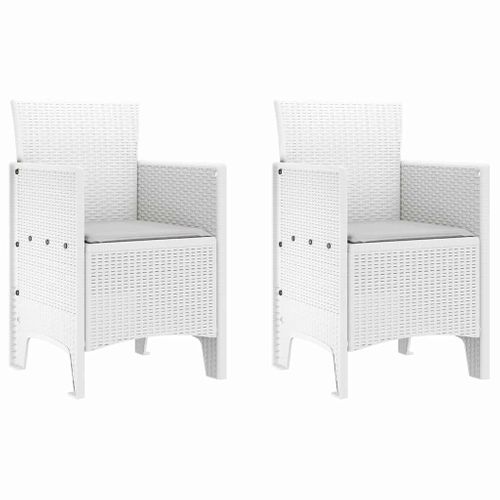 Chaise De Jardin 2 Pièces Blanc 53 X 49 X 85 Cm Pp