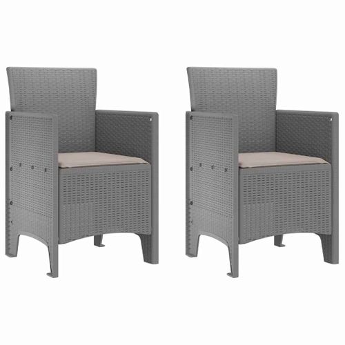 Chaise De Jardin 2 Pièces Gris Clair 53 X 49 X 85 Cm Pp