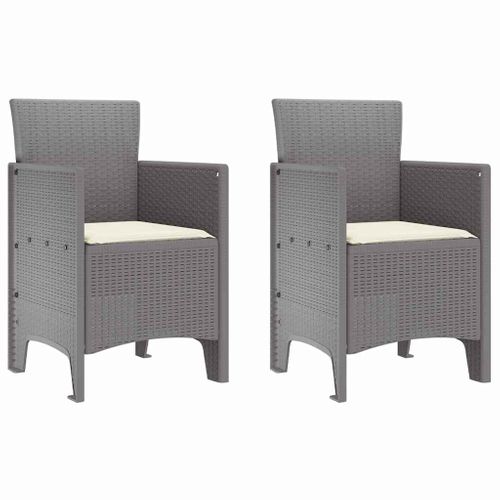 Chaise De Jardin 2 Pièces Gris Clair 53 X 49 X 85 Cm Pp