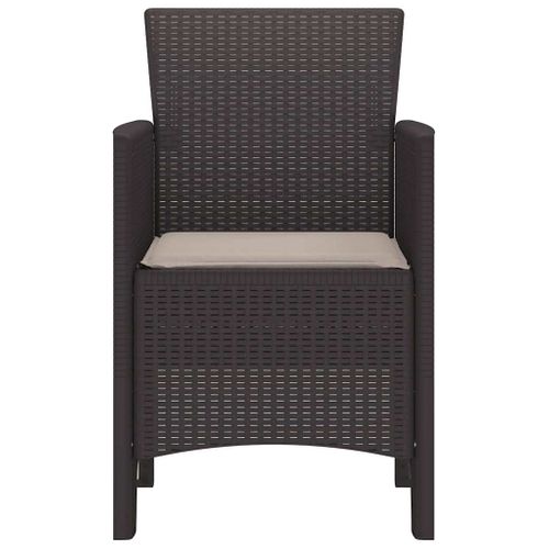 Chaise De Jardin 4 Pièces Marron 53 X 49 X 85 Cm Pp