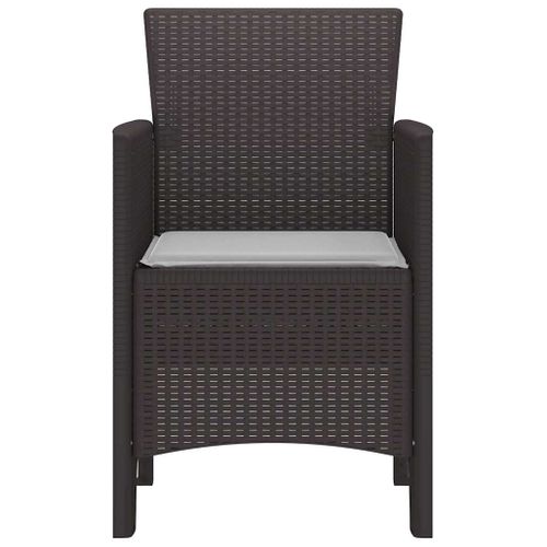 Chaise De Jardin 4 Pièces Marron 53 X 49 X 85 Cm Pp