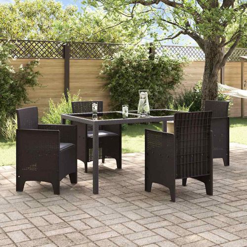 Chaise De Jardin 4 Pièces Marron 53 X 49 X 85 Cm Pp