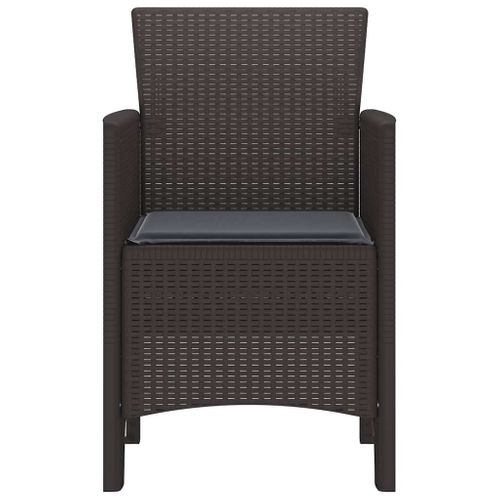 Chaise De Jardin 4 Pièces Marron 53 X 49 X 85 Cm Pp