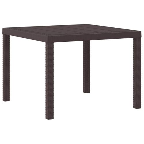 Table De Jardin Pour Repas Marron 100 X 100 X 73 Cm Polyrotin