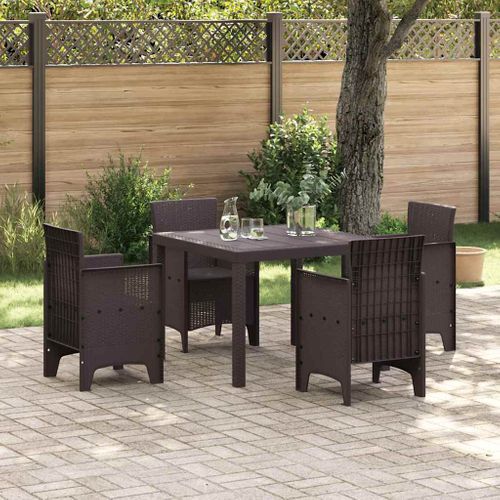 Table De Jardin Pour Repas Marron 100 X 100 X 73 Cm Polyrotin