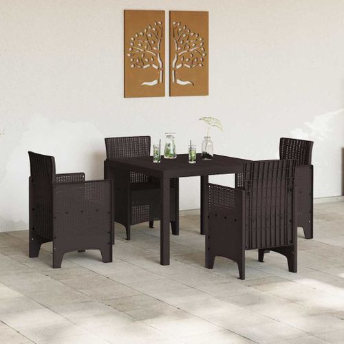 Table De Jardin Pour Repas Marron 100 X 100 X 73 Cm Polyrotin