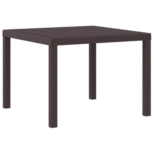 Table De Jardin Pour Repas Marron 100 X 100 X 73 Cm Polyrotin