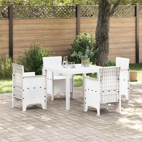 Table De Jardin Pour Repas Blanc 100 X 100 X 73 Cm Polyrotin