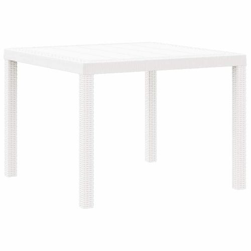 Table De Jardin Pour Repas Blanc 100 X 100 X 73 Cm Polyrotin