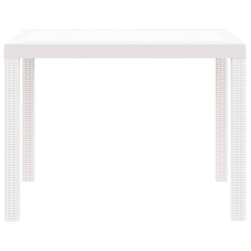 Table De Jardin Pour Repas Blanc 100 X 100 X 73 Cm Polyrotin