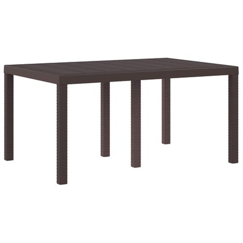 Table De Jardin Pour Repas Marron 150 X 100 X 73 Cm Polyrotin