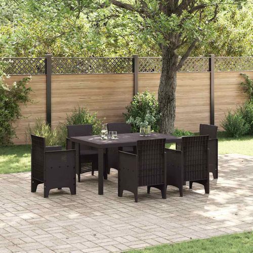 Table De Jardin Pour Repas Marron 150 X 100 X 73 Cm Polyrotin