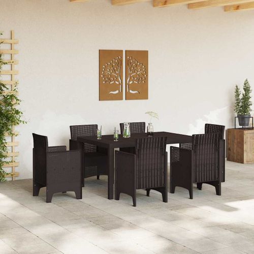 Table De Jardin Pour Repas Marron 150 X 100 X 73 Cm Polyrotin