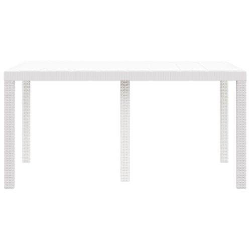 Table De Jardin Pour Repas Blanc 150 X 100 X 73 Cm Polyrotin