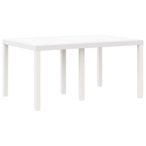 Table De Jardin Pour Repas Blanc 150 X 100 X 73 Cm Polyrotin