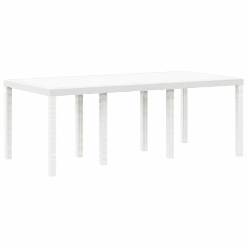 Table De Jardin Pour Repas Blanc 200 X 100 X 73 Cm Polyrotin