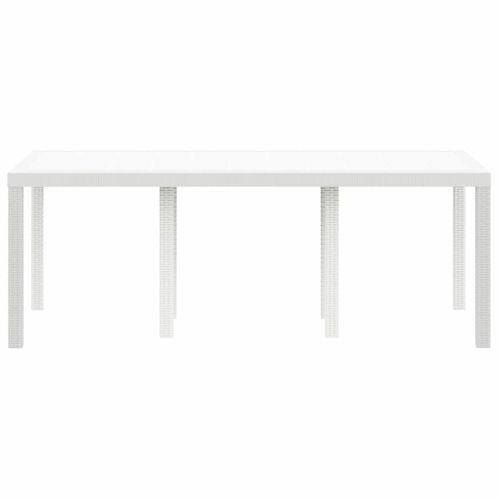 Table De Jardin Pour Repas Blanc 200 X 100 X 73 Cm Polyrotin