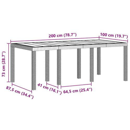 Table De Jardin Pour Repas Blanc 200 X 100 X 73 Cm Polyrotin
