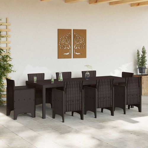 Table De Jardin Pour Repas Marron 250 X 100 X 73 Cm Polyrotin