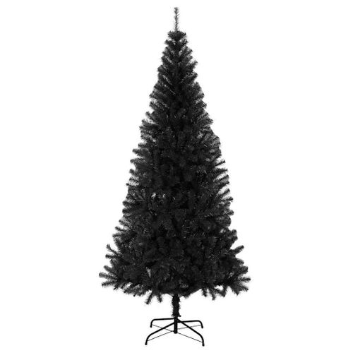 Sapin De Noël Avec 300 LED Avec Support Noir 180 Cm Pvc