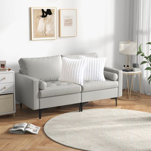 Set De 2 Housses De Coussin Décoratives Velours-coton 100% Blanc 45x45 Cm à Fermeture Éclair
