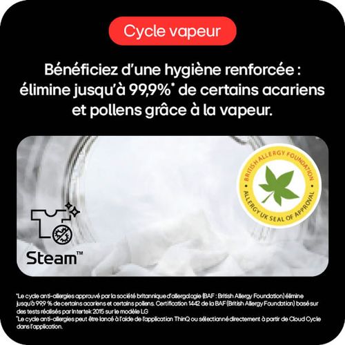 Lave-linge hublot LG F94R35WHS 9kg Blanc