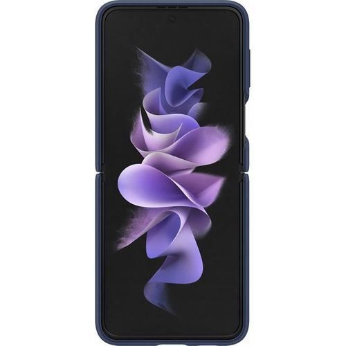 Coque En Silicone Pour Samsung Galaxy Z Flip 3 Avec Anneau Bleu