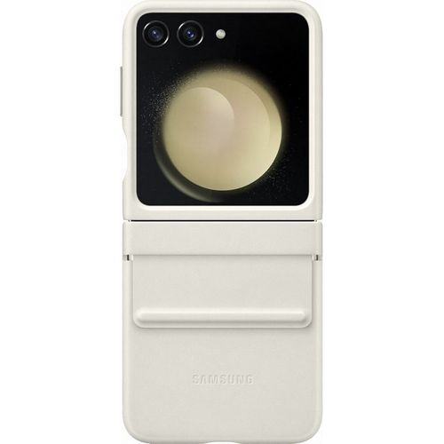 Coque En Simili Cuir Pour  Z Flip 5 Crème