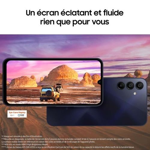 Smartphone Samsung Galaxy a15 bleu nuit 128 Go 4 Go