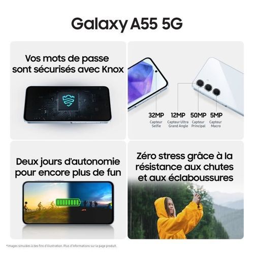Smartphone  Galaxy A55 6,6" 5g Nano Sim 128 Go Lime