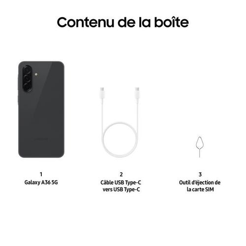 Smartphone Galaxy A36 6,7 5g Nano Sim 128 Go Noir