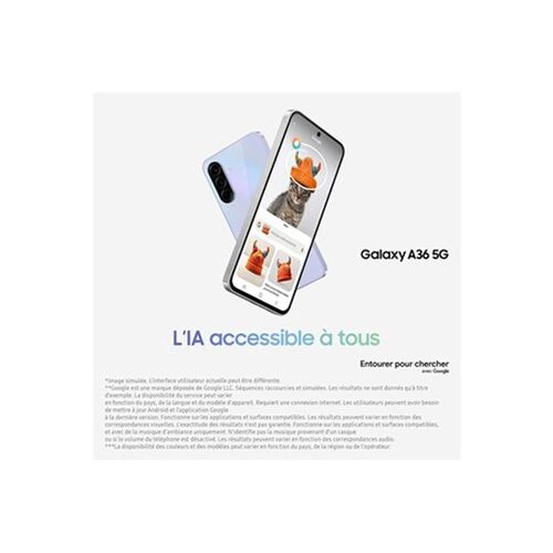 Smartphone Galaxy A36 6,7 5g Nano Sim 128 Go Blanc