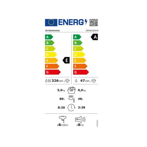 Lave-linge Séchant 8/5kg 1400 Tours/min - F854b16whs