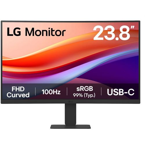 Ecran PC Incurvé - Lg - 23,8 - Fhd - 100hz - Dalle Va - 5ms - 24u421a-b